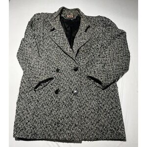 True Vtg 80s NEW YORK GIRL Coat Overcoat Size Large Womens Fleck Wool Jacket USA